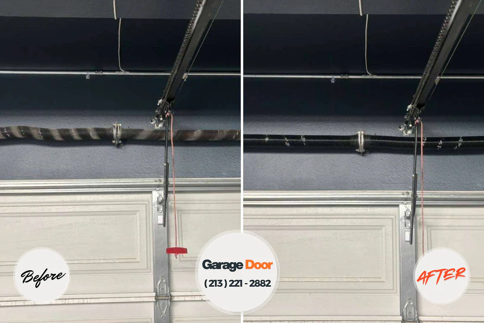 Before and after: garage door repair Quitman, MS